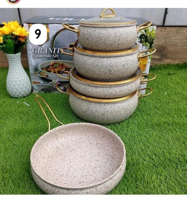 9 pcs granite coating cookware set